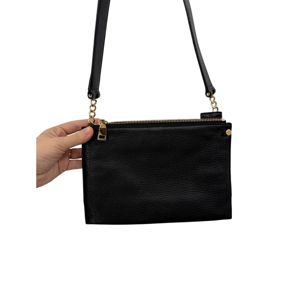 Sandro Leather Black Double Zip Rectangle Crossbo… - image 3